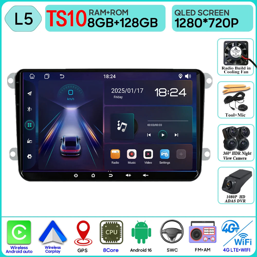 VW 9-Inch Android Car Radio with GPS, CarPlay & Bluetooth - image 13