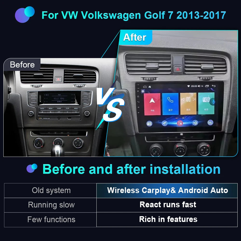 Android Car Stereo for VW Golf 7 MK7 GTI (2012-2021) - 9" Touchscreen - image 2