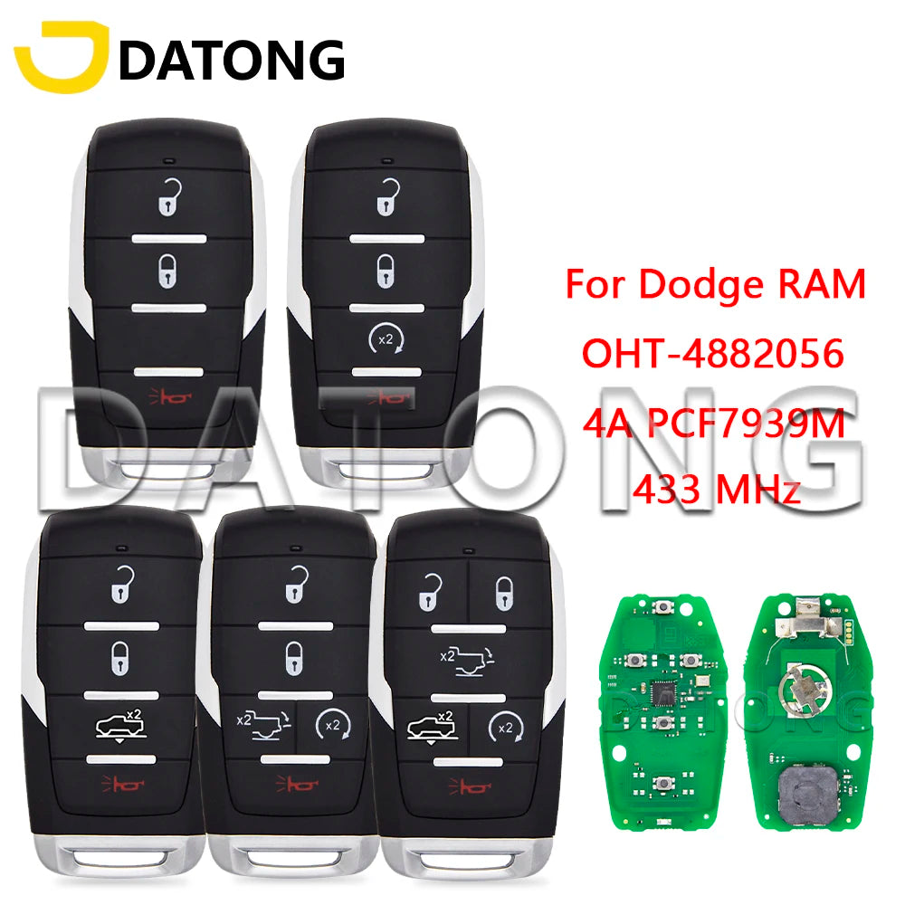 Dodge RAM 1500 Key Fob Replacement 2019+ Remote 433MHz