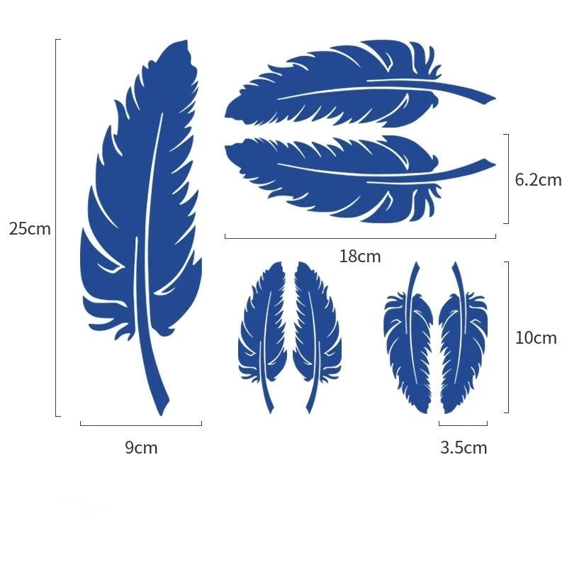 Reflective Feather and Leaf Car Stickers, Scratch Cover Decals - view 6