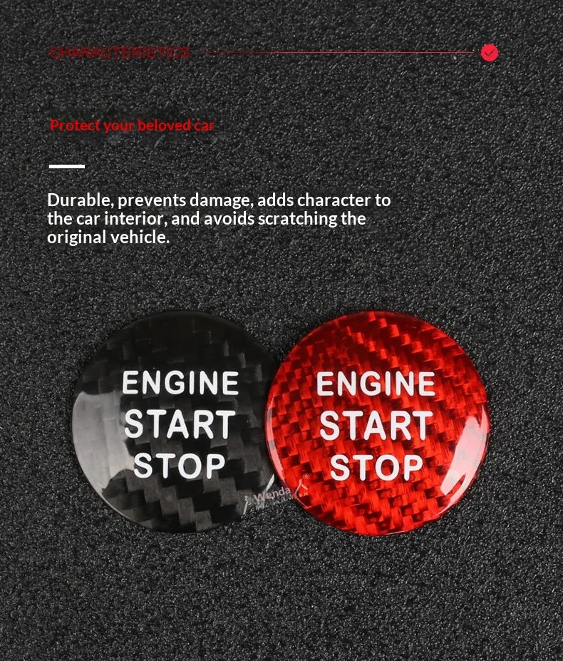 Carbon Fibre Start Stop Button Sticker for Toyota RAV4 and Corolla - view 13