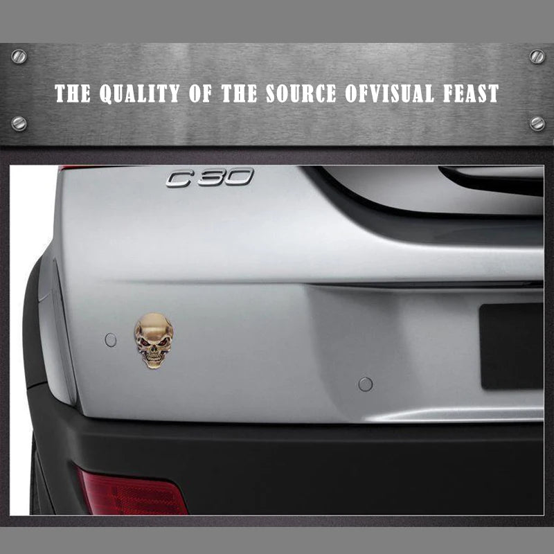 3D Metal Skull Car Sticker, Decorative Body Decal - view 8
