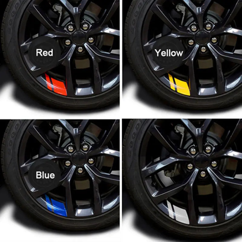 Reflective Wheel Rim Stripe Stickers, 7x10 cm Racing Decals