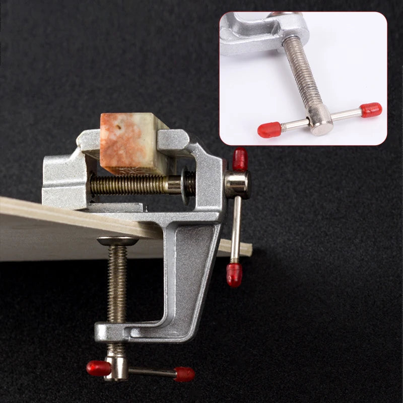 3.5-Inch Mini Aluminum Bench Vise – Table Clamp-On