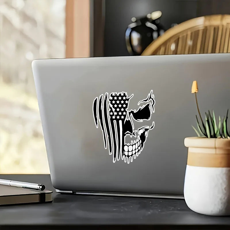 American Flag Skull PVC Reflective Sticker for Car Hood and Truck - view 3