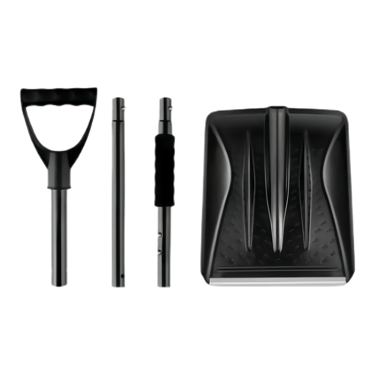 Snow Shovel with Adjustable Length D-Grip Handle Driveway Scoop Shovel for Car Snow Removal Portable for Home Garage Garden Camp