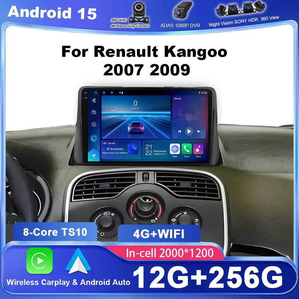 Renault Kangoo 9" Touchscreen GPS Car Radio 2008-2018 with CarPlay