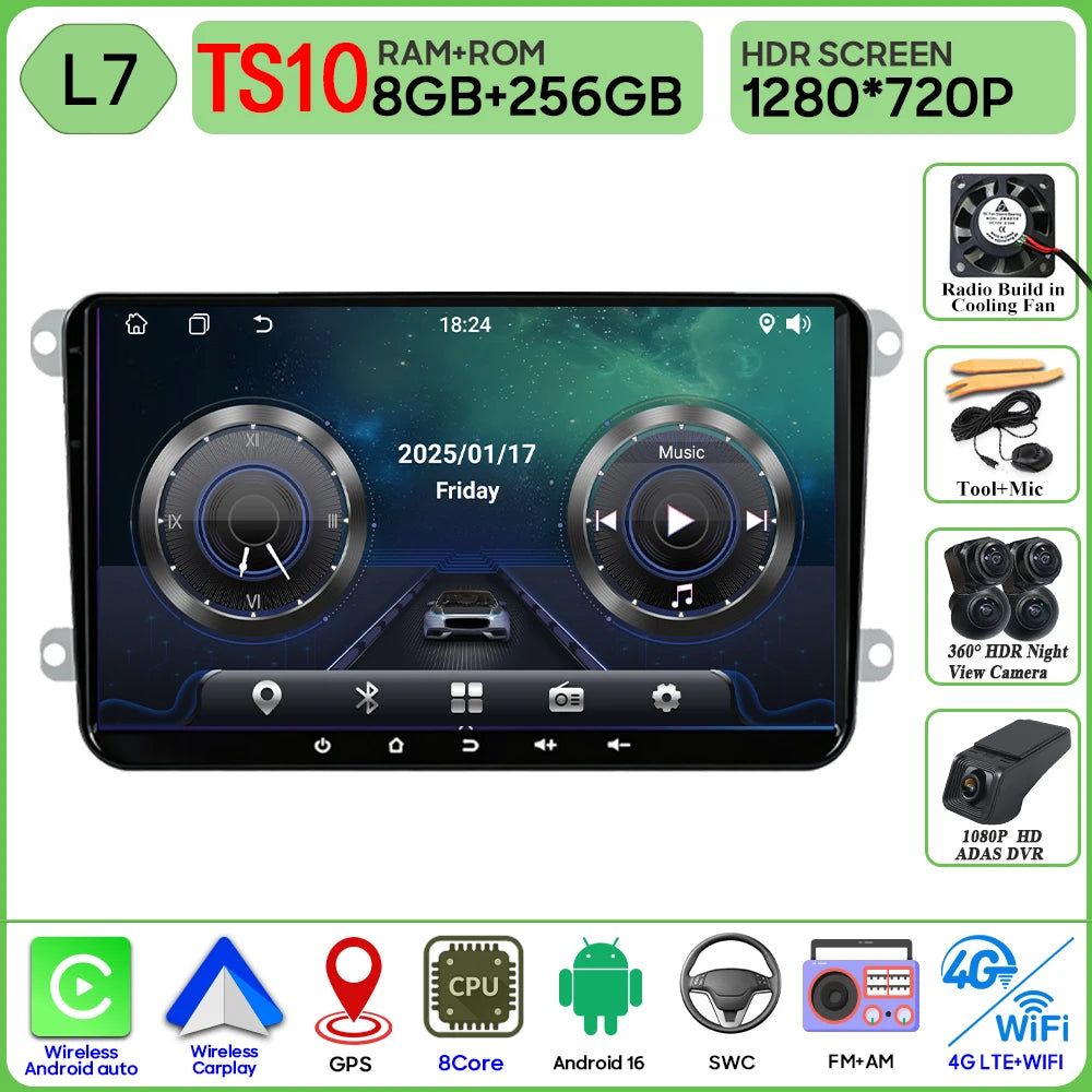 VW 9-Inch Android Car Radio with GPS, CarPlay & Bluetooth - image 11