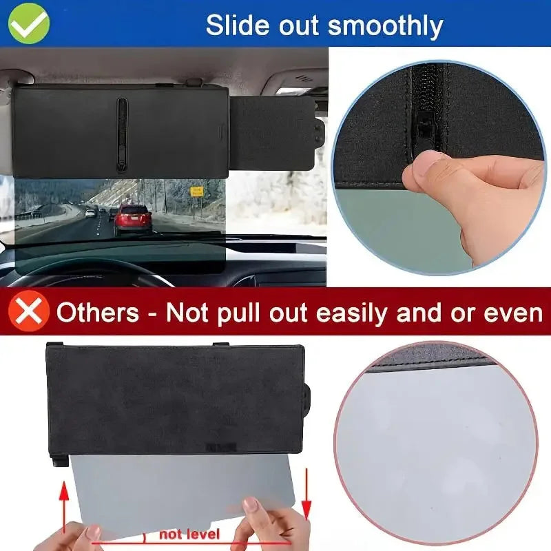 Universal Car Sun Visor Extender, Retractable Anti-Glare Shield