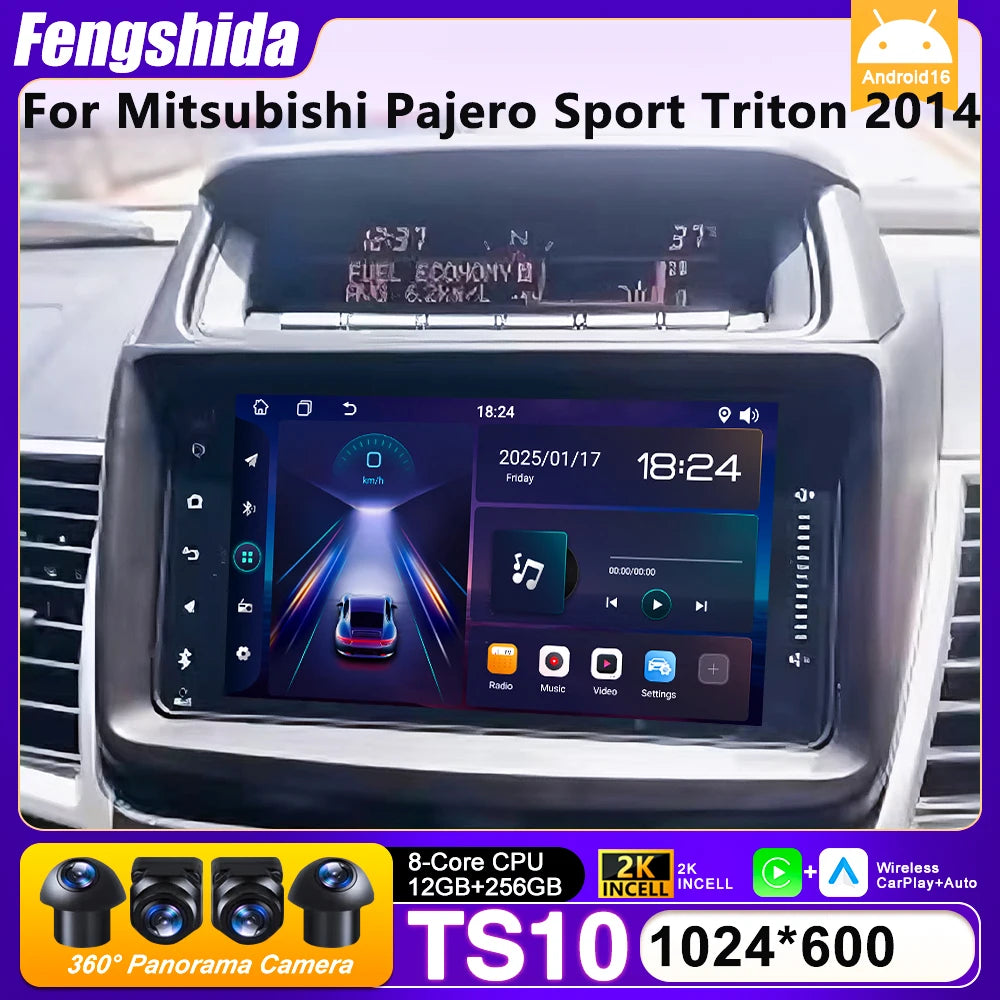 Mitsubishi Pajero Sport Carplay Radio GPS Navigation Bluetooth