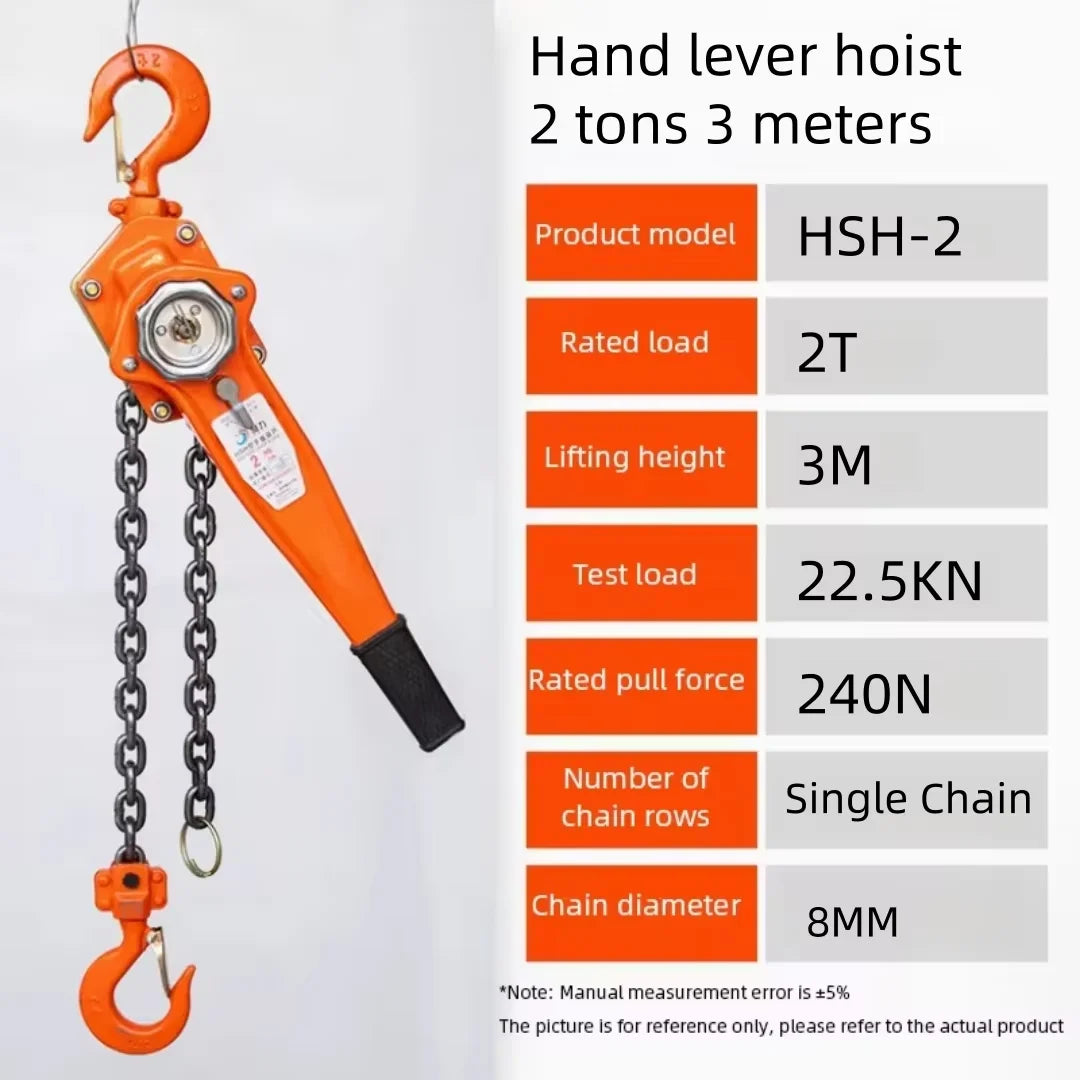 0.75 Ton/1.5 Ton/2 Ton Manual Ratchet Lever Hoist Hand Chain Pulley Block Tensioner