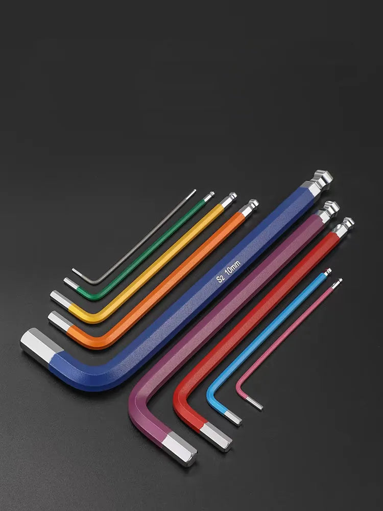 9pcs Industrial Ball End Hex Key Set Heavy Duty Color Coded Allen Wrenches