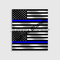 Thin Blue Line American Flag Car Decal, 2-Pack