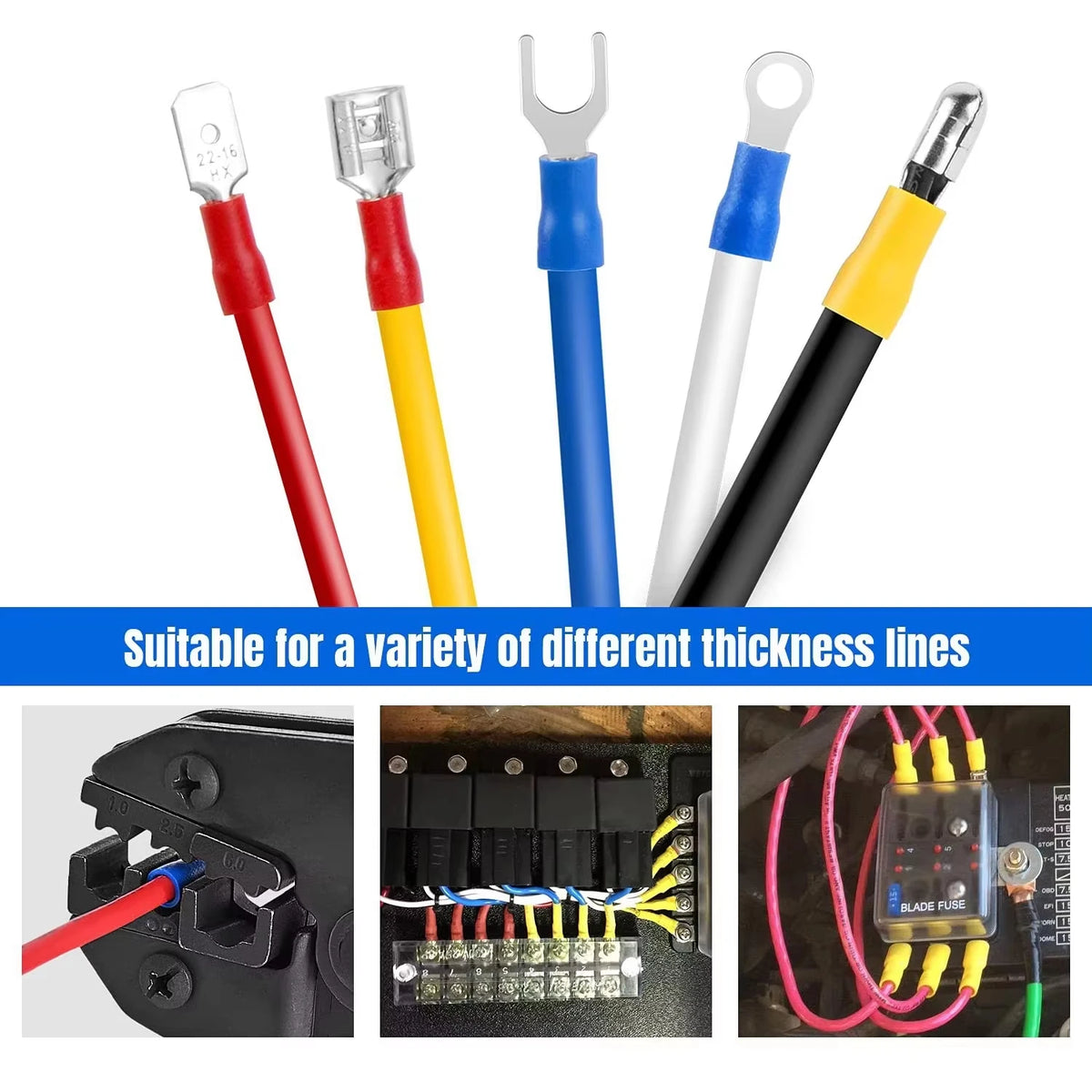 Automotive Wire Connector Kit – Spade, Ring, Fork & Butt Splice