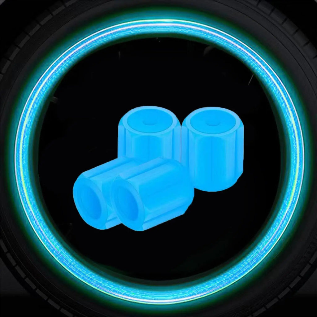 Glow in the Dark Tire Valve Stem Caps, Set of 4