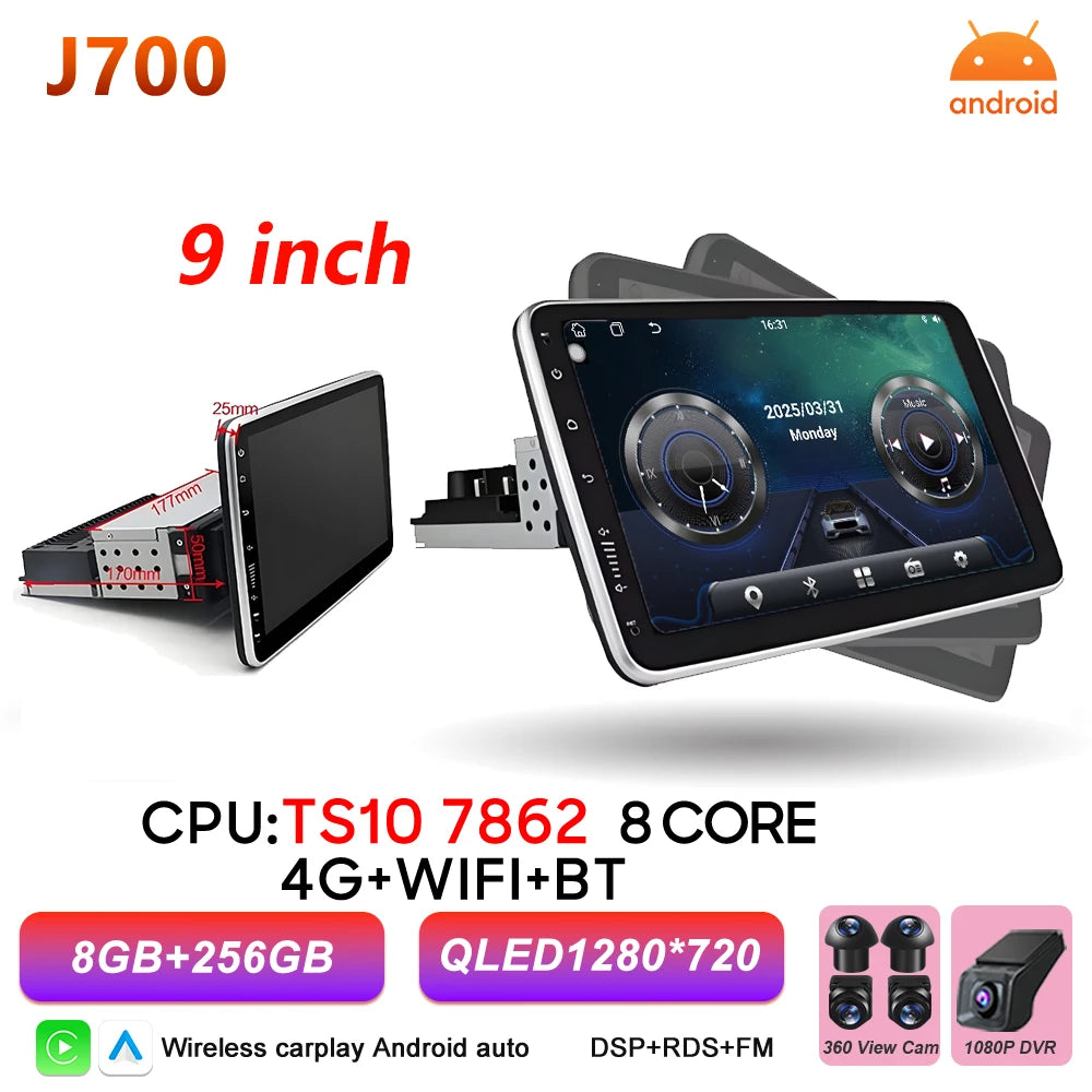 Universal 9 Inch Android Car Stereo Wireless CarPlay Android Auto GPS - image 7