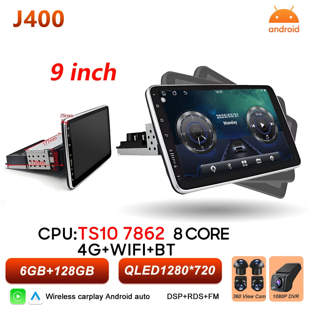 Universal 9 Inch Android Car Stereo Wireless CarPlay Android Auto GPS - image 9