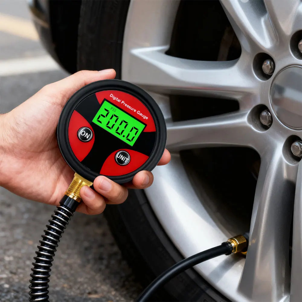 1/8 Digital Tire Pressure Gauge LCD Backlight LED Digital Tire Pressure Gauge Pressure Gauge for Car Pressure Tester