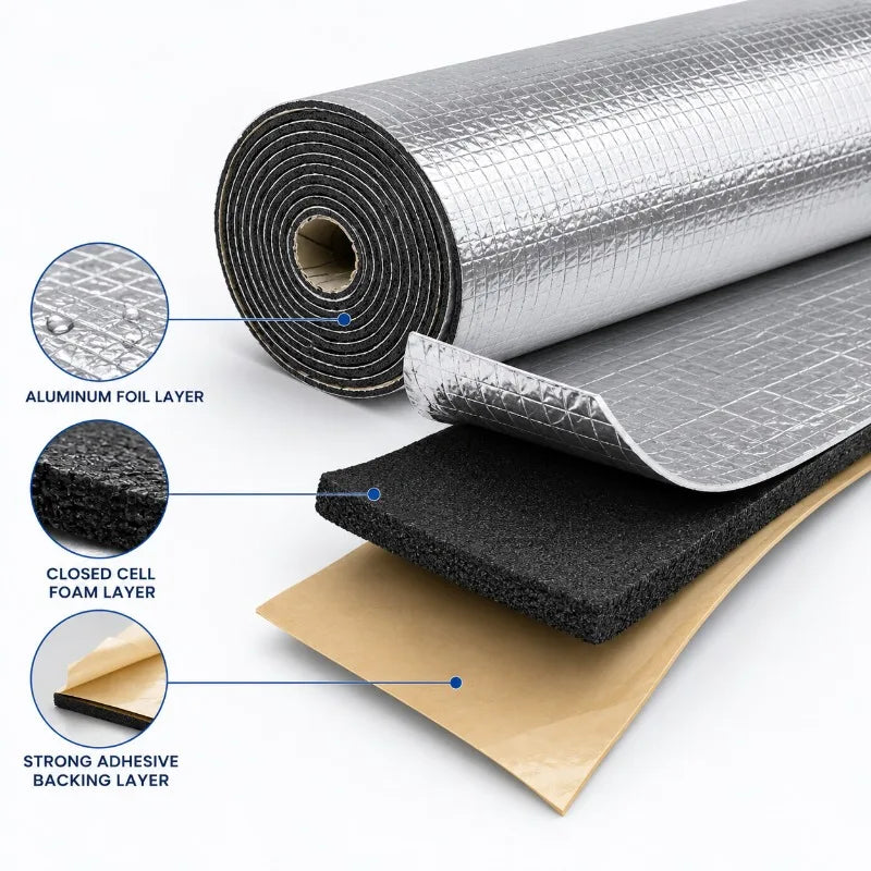 Self adhesive sound deadening foam roll, aluminium foil insulation for car and wall