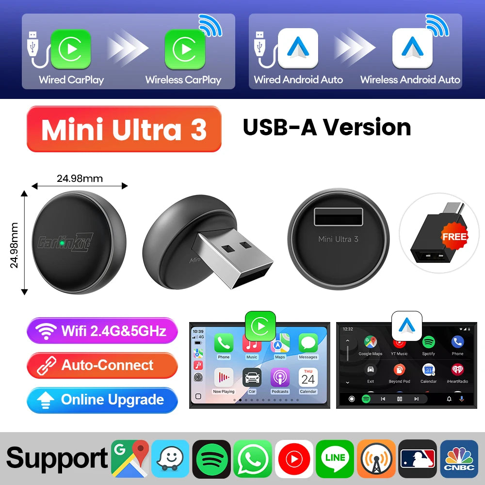 CarlinKit Mini Ultra3 Wireless CarPlay & Android Auto Adapter - image 7
