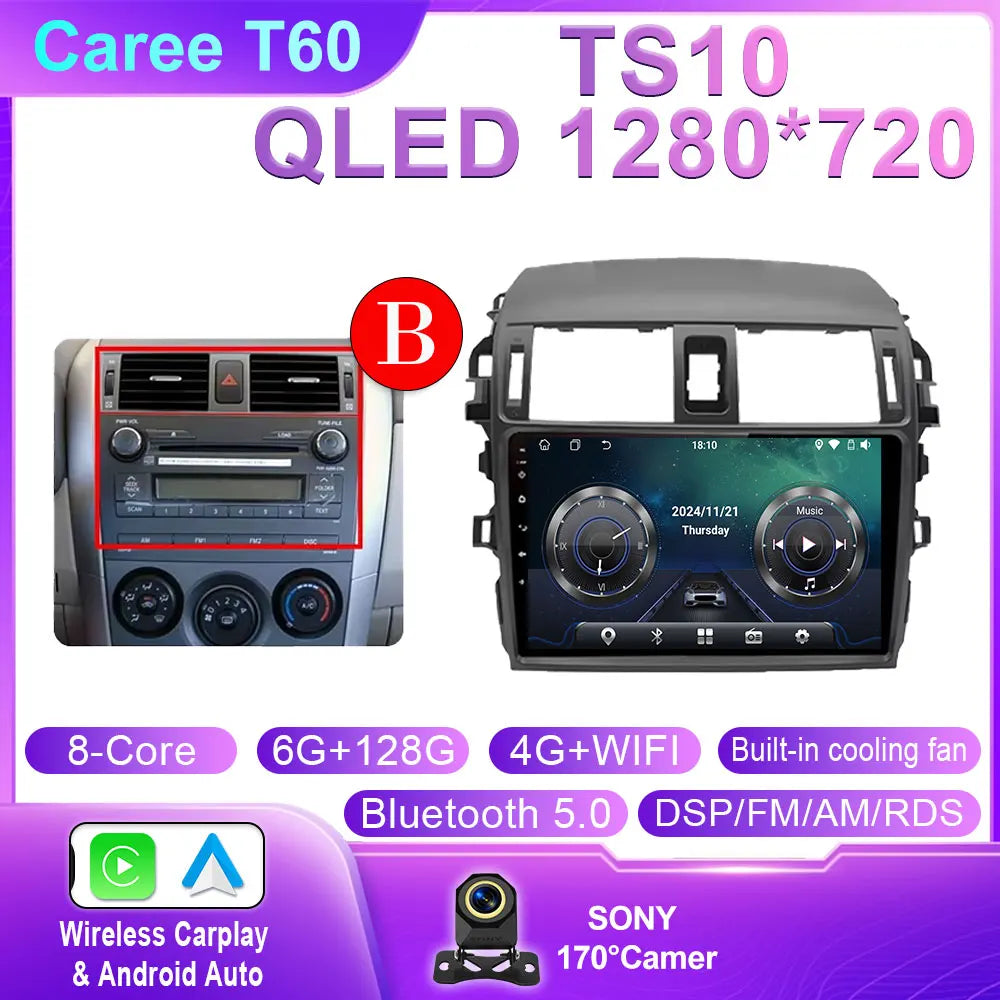 Toyota Corolla 2006-2013 Android 14 9-inch Touchscreen Car Stereo - image 14
