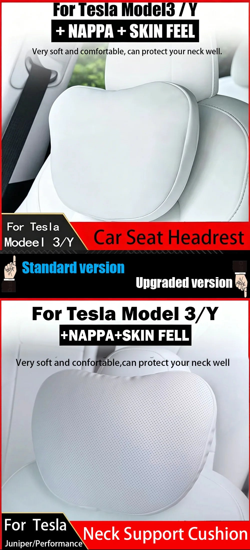 Car Headrest Neck Pillow for Model 3 and Model Y