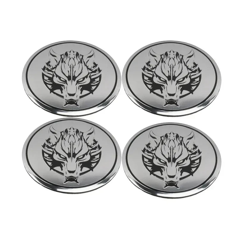 Wolf Emblem Wheel Center Hub Caps, 56/60mm 4-Pack - image 6