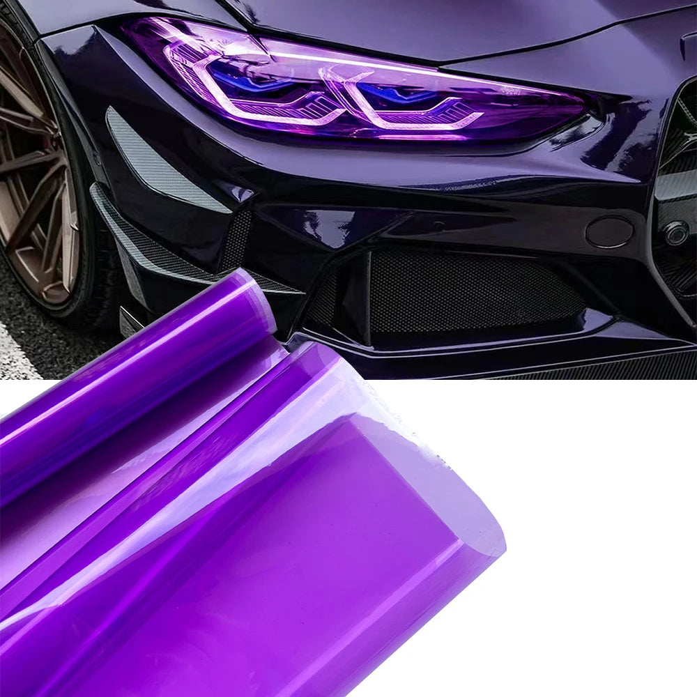 Light Purple Car Headlight Taillight Protection Film 30x200cm - image 2