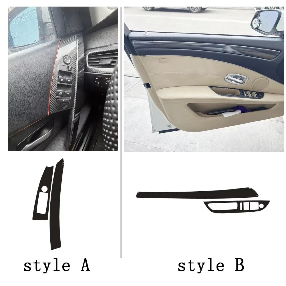 Carbon Fiber Look Interior Trim Film Kit for BMW 5 Series E60 E61