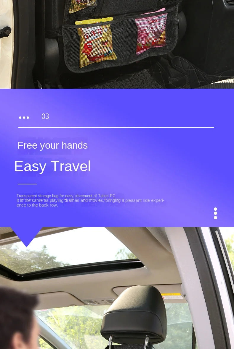 Car Back Seat Organizer with Tablet Holder and Storage Pockets
