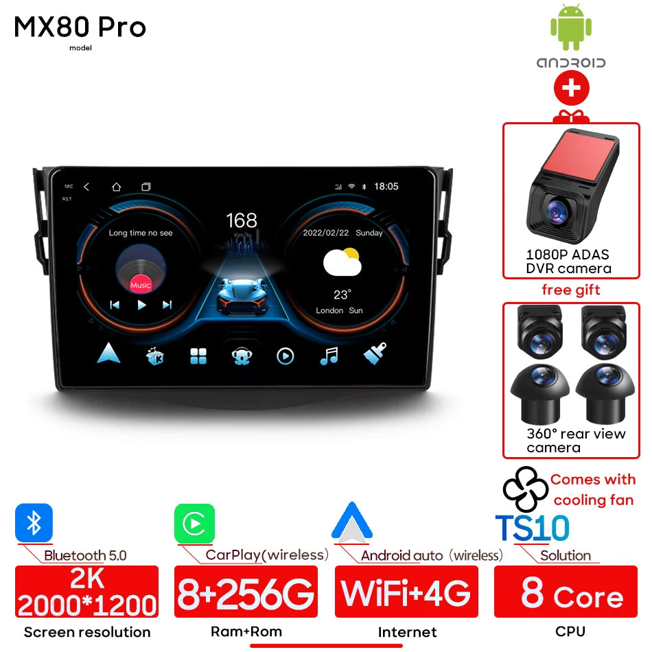 9 Inch Android Auto 2DIN Multimedia Player for Toyota RAV4 2005-2016 - image 11