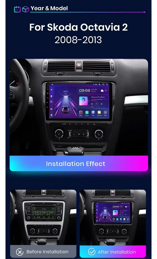 10-Inch Android Car Stereo for Skoda Octavia 2004-2013 - image 2