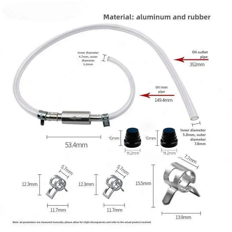 Car Clutch Brake Bleeder Hose Hydraulic Clutch One Way Valve Tube Bleeding Tool Replacement Adapter Kit Auto Accessories