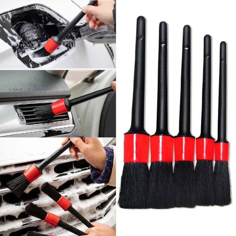 5-Piece Car Detailing Brush Set – Vents & Wheels