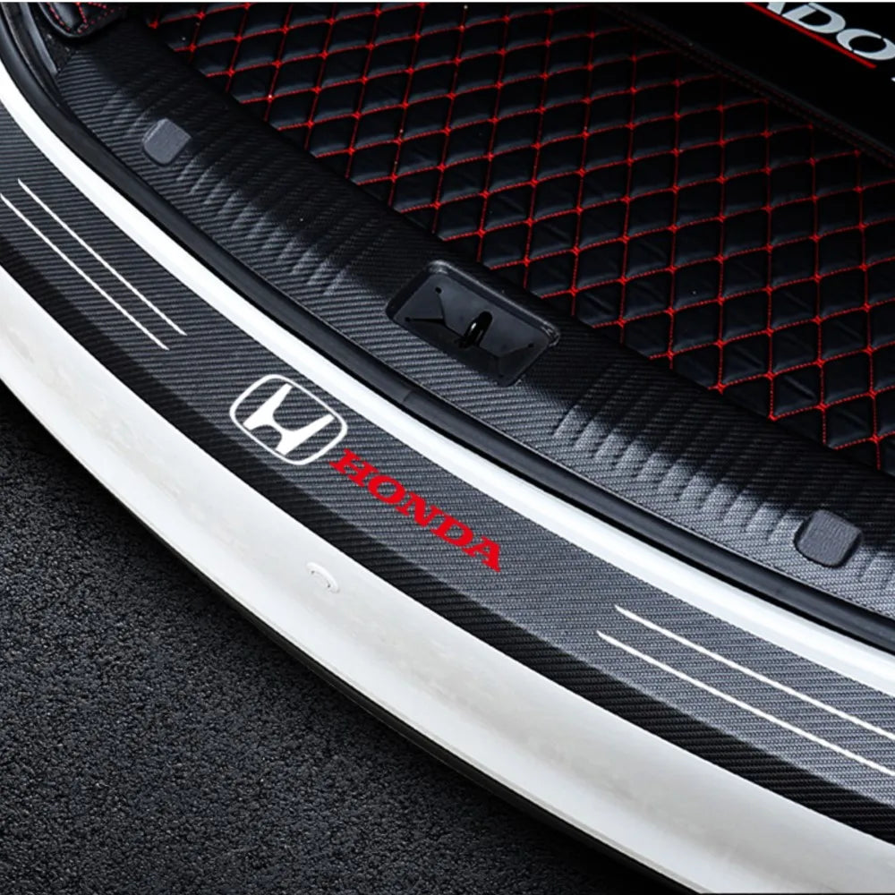 Carbon Fiber Rear Trunk Bumper Guard for Honda Fit Civic Jazz Accord - image 2