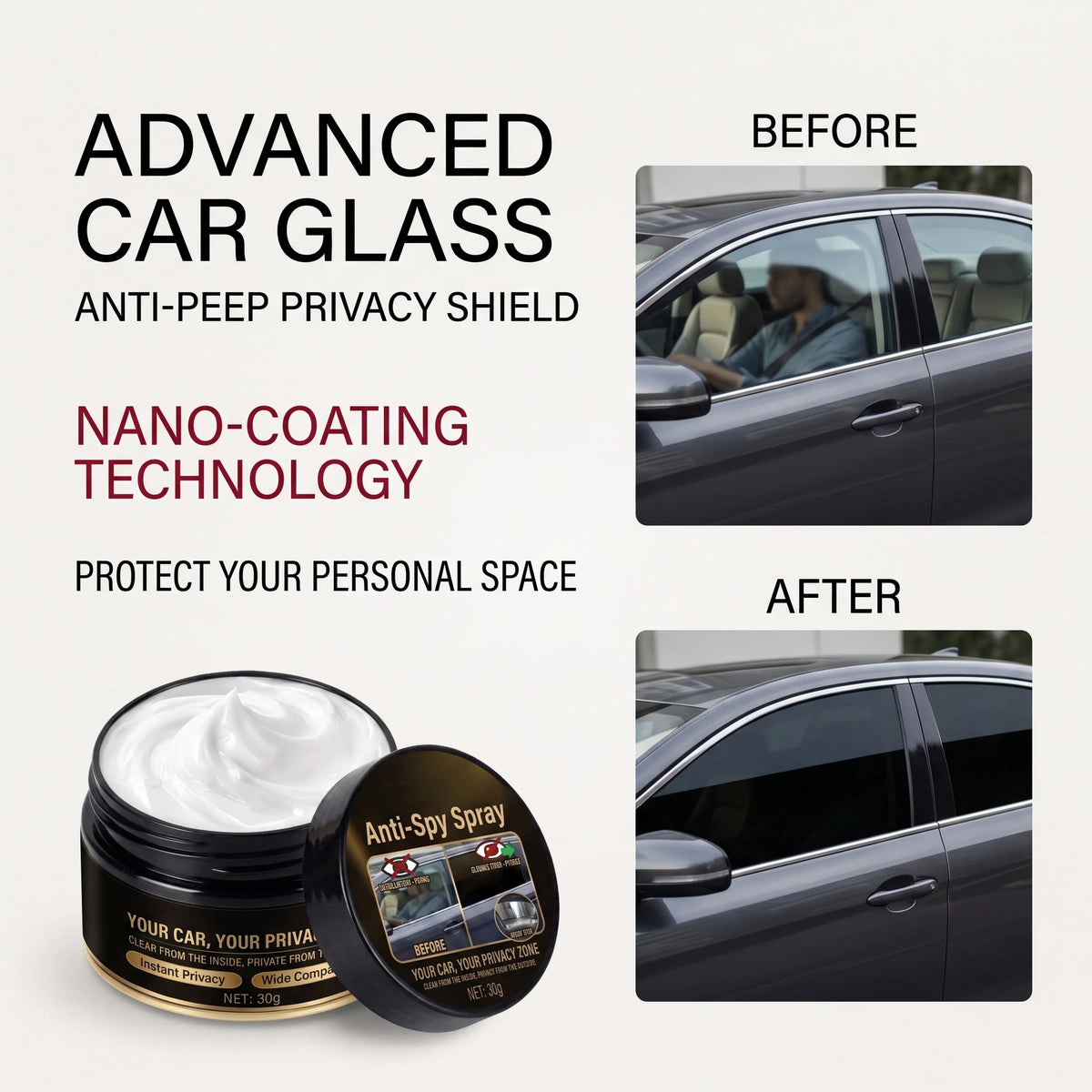 Car Window Glass Cleaning Paste for Stains and Dust, 30g