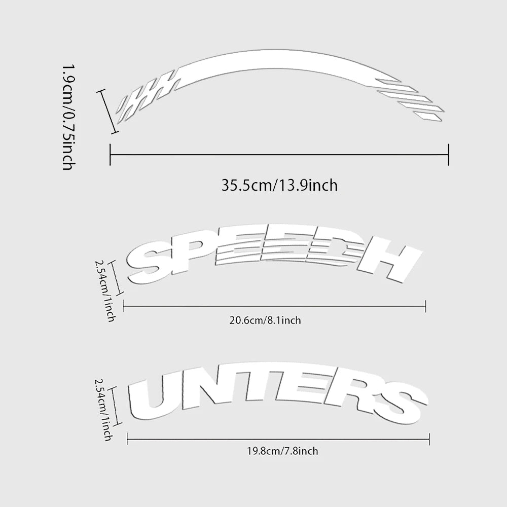 SPEED 3D Tire Letter Stickers for One Tire, Waterproof