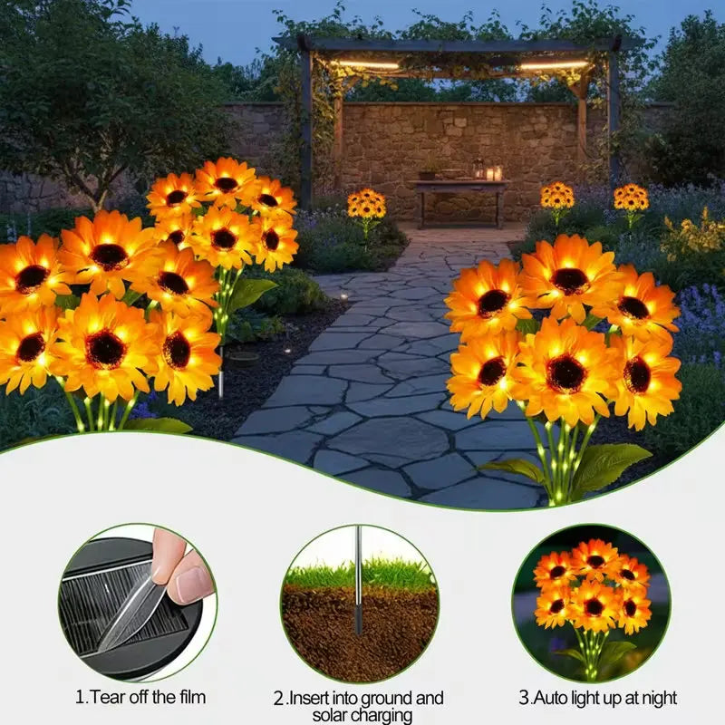 Solar Sunflower Garden Lights – Waterproof Lawn Decor