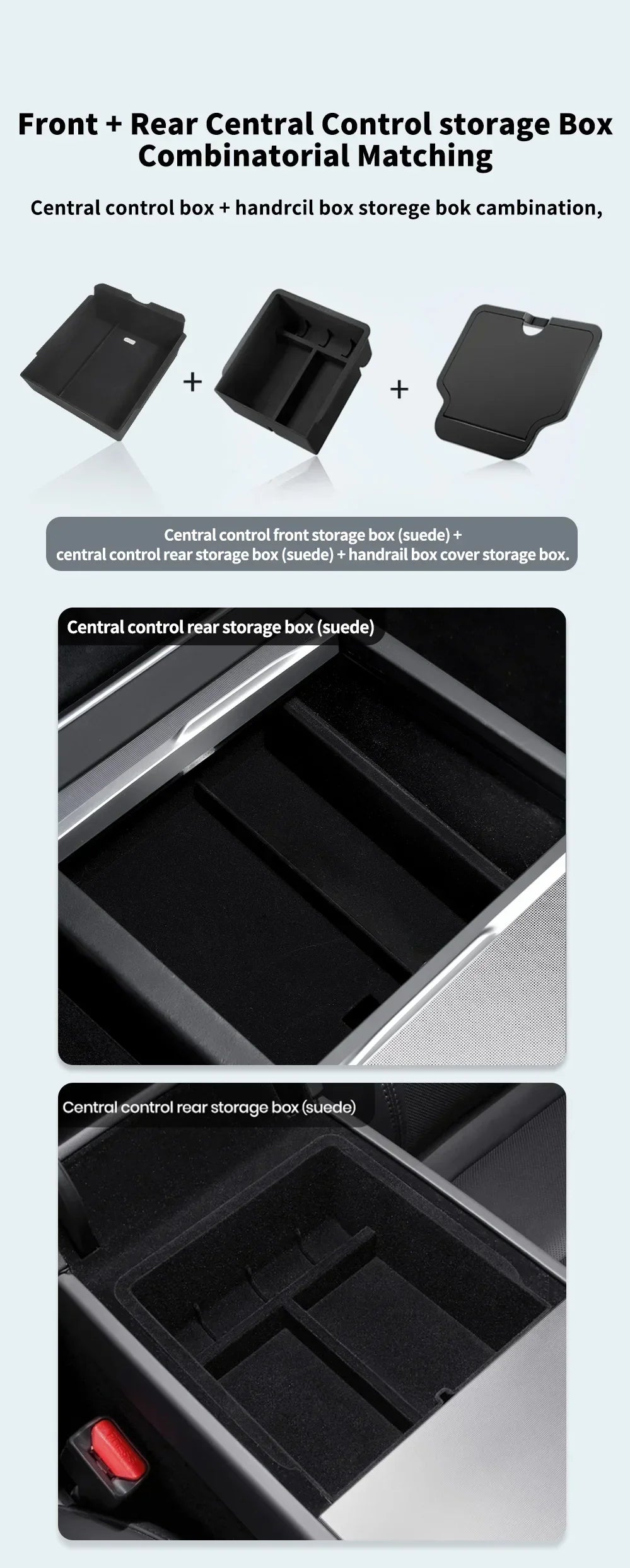 Center Console Hidden Storage Box for Tesla Model 3 and Model Y