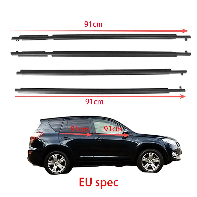 Window Belt Weatherstrip Seal 75720-0R020 for Toyota RAV4 2009-2012, 4 Pcs