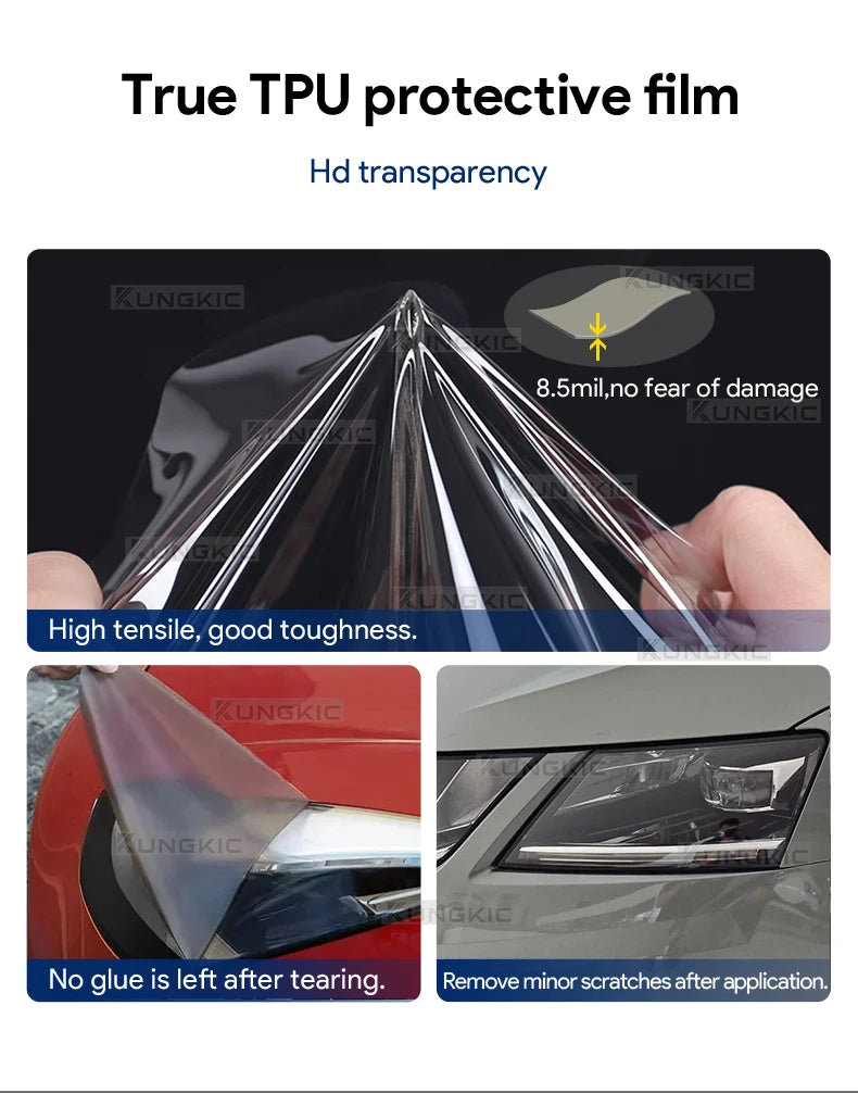 TPU Smoke Headlight Protection Film for 2015-2017 Ford F150 Mustang - image 10