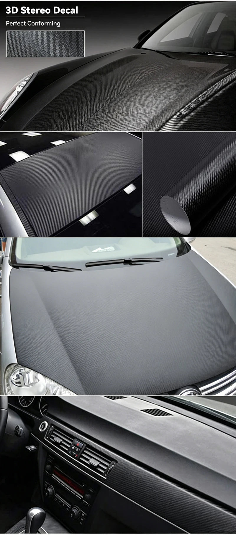 3D Carbon Fiber Vinyl Wrap Roll 150cm for Car & Motorcycle Styling - image 16
