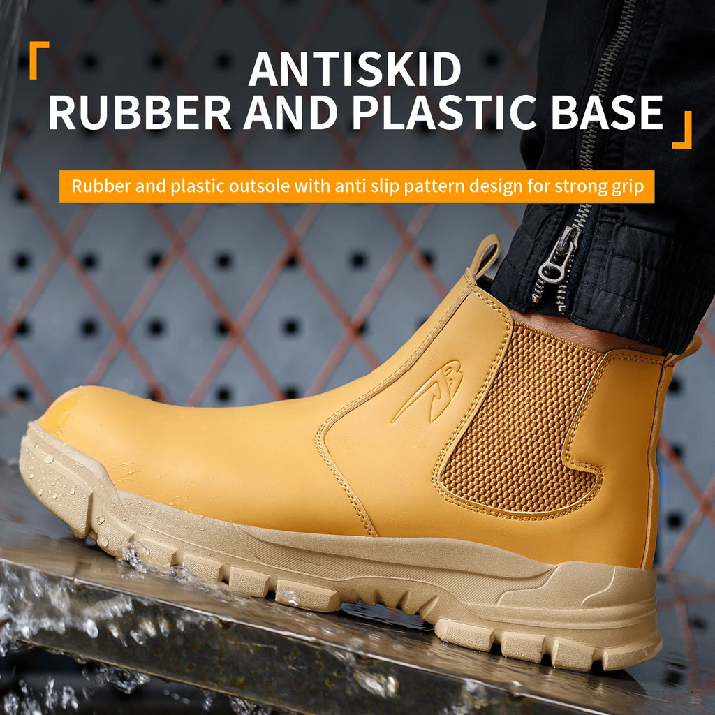 Waterproof Steel Toe Safety Work Boots, Anti-Impact and Anti-Puncture