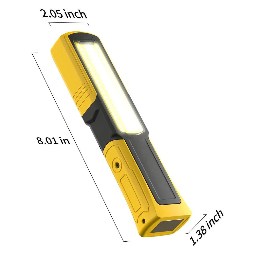 Magnetic LED Work Light, 6000mAh Rechargeable Inspection Lamp,Portable Flashlight with Hook,COB Flashlight for Outdoor Camping