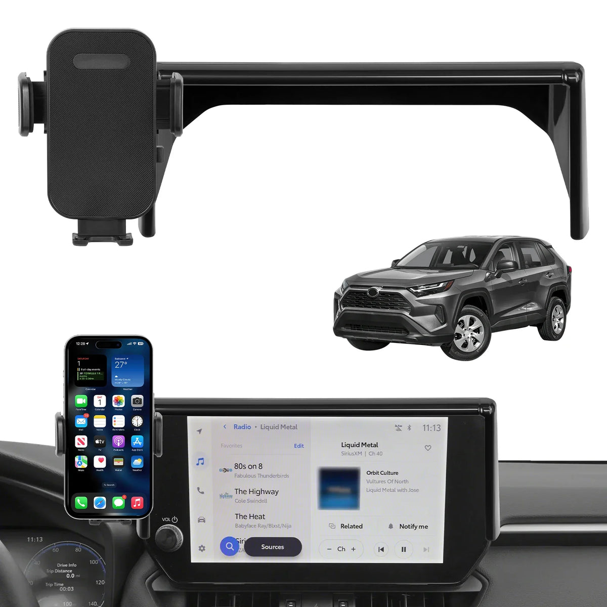 Screen-Mount Phone Holder for RAV4 2019-2025