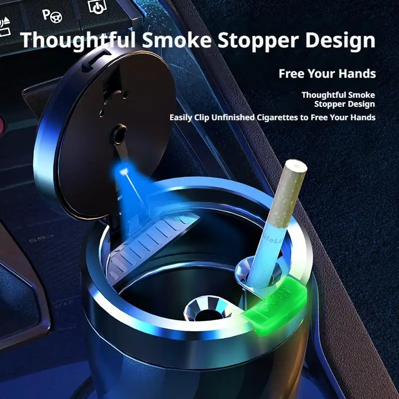 LED Car Ashtray – Portable Smokeless Auto Ash Cup - image 2