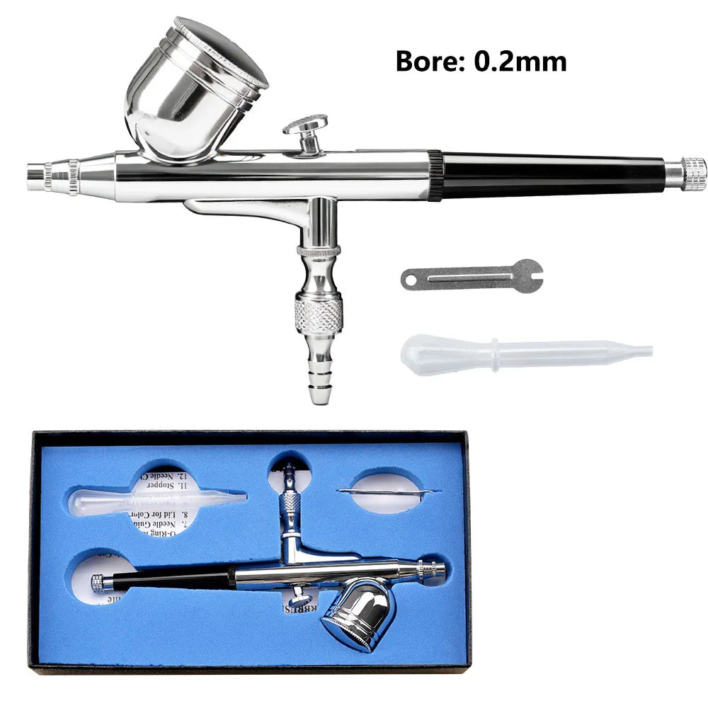 30PSI Dual-Action Airbrush Kit Portable Set with Noise-Reducing Compressor for Models