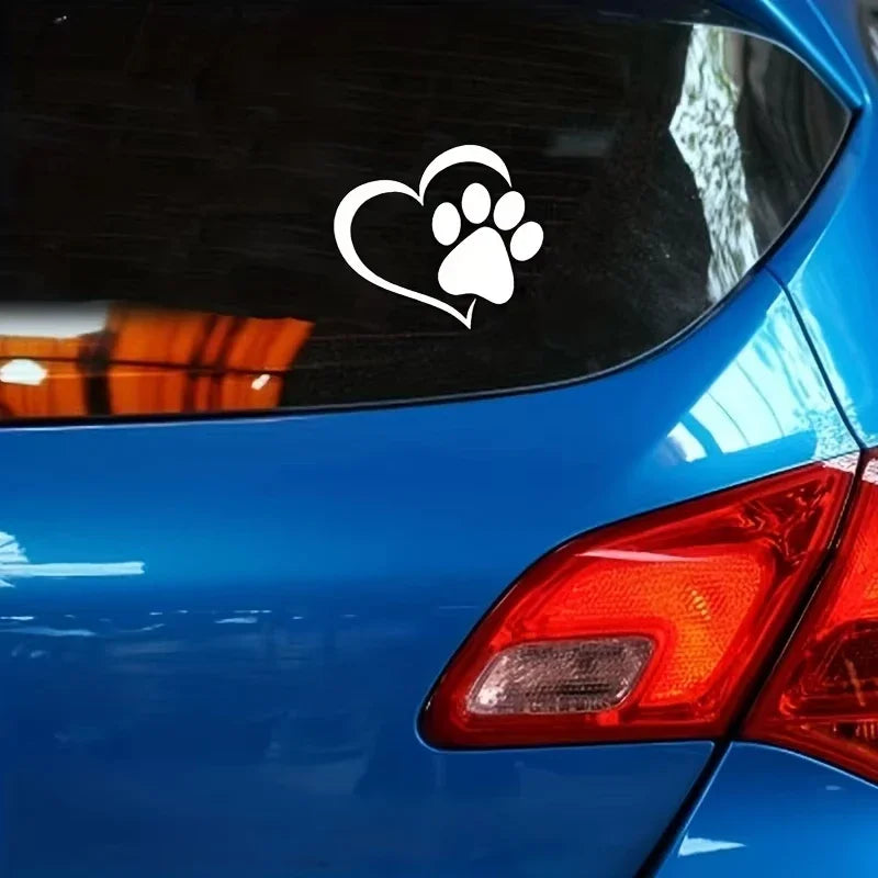 Heart Paw Print Pet Vinyl Decal for Car Window and Bumper - view 3