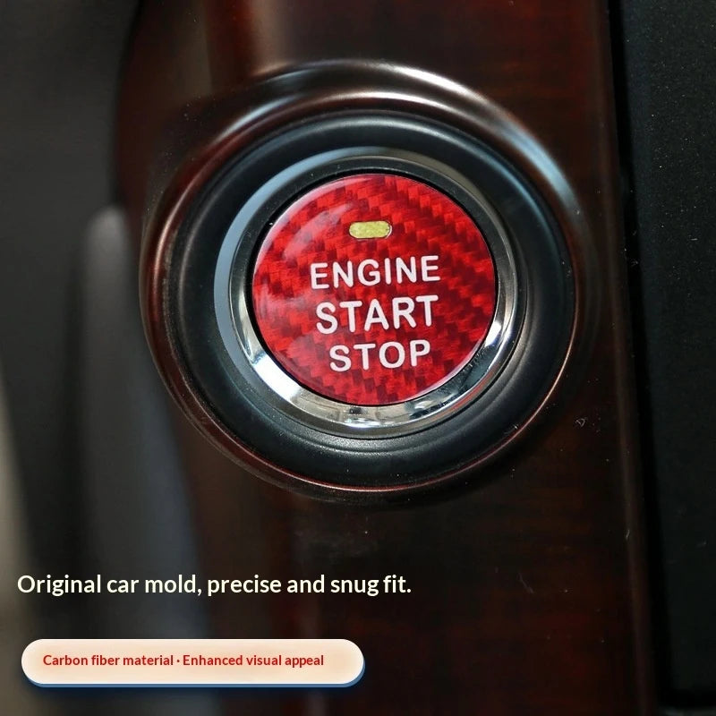 Carbon Fibre Start Stop Button Sticker for Toyota RAV4 and Corolla - view 2