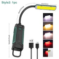 Rechargeable Magnetic Portable LED Work Light with 360° Flexible Gooseneck Design Hook Work Flashlight for Repair Emergency